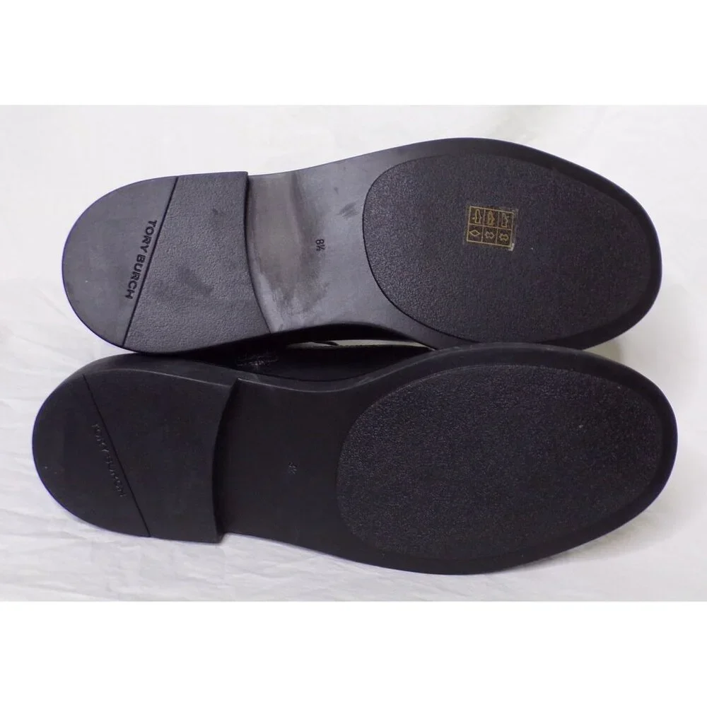 🆕 TORY BURCH Double T Ankle Moto Combat Boot 8.5 Black